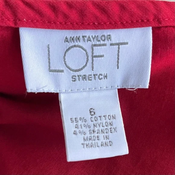 •LOFT• Woven Stretch Pleated Flounce Skirt -Size 6 - Picture 2 of 7